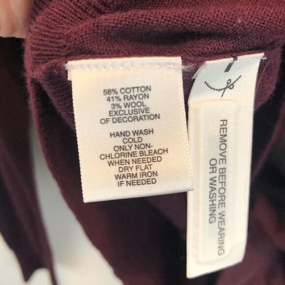 Loft Maroon Black Sequin Detail Cardigan NWOT - Picture 3 of 4